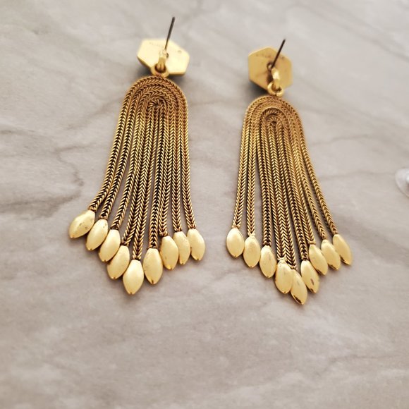 💙 Stella and Dot Odeon Antiqued Chandler Convertible Stud Drop Dangle Earrings - Picture 9 of 10